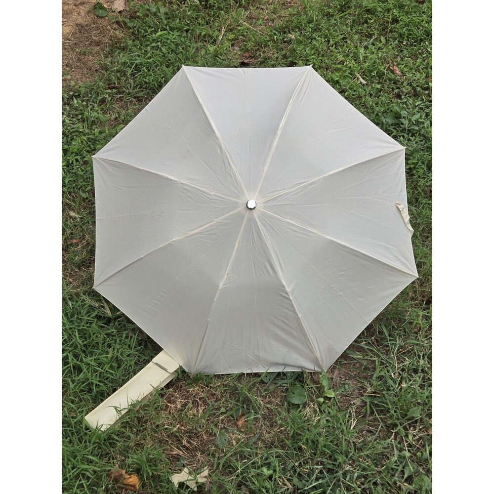 Vintage Shaw Full Size Rain / Sun Umbrella Cream Classic - Picture 9 of 14